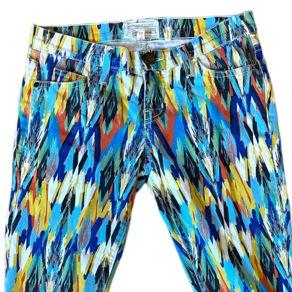 Current/Elliott colorful geometric multi arrow stiletto skinny jeans - Picture 8 of 8